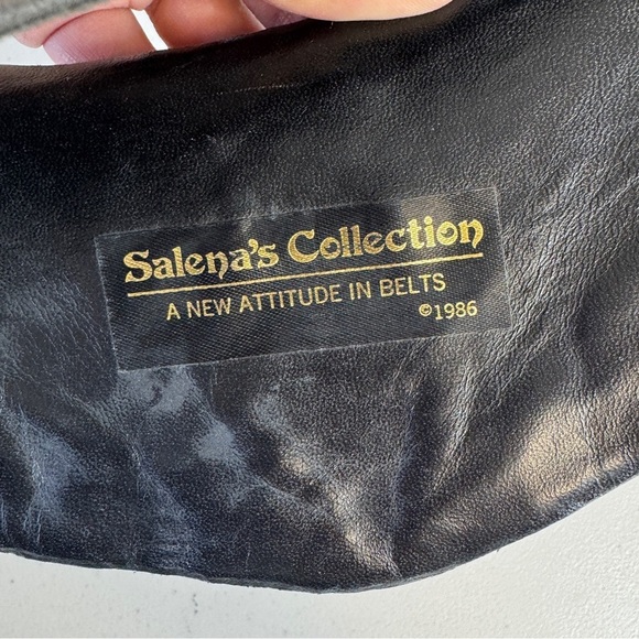 Vintage Salena’s Collection Gold Black 80s Beaded Metallic Statement Belt - Picture 10 of 16